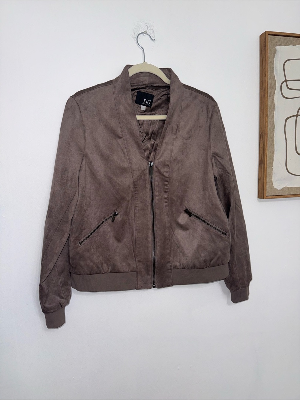 Kut from the Kloth Taupe Suede-Look Jacket